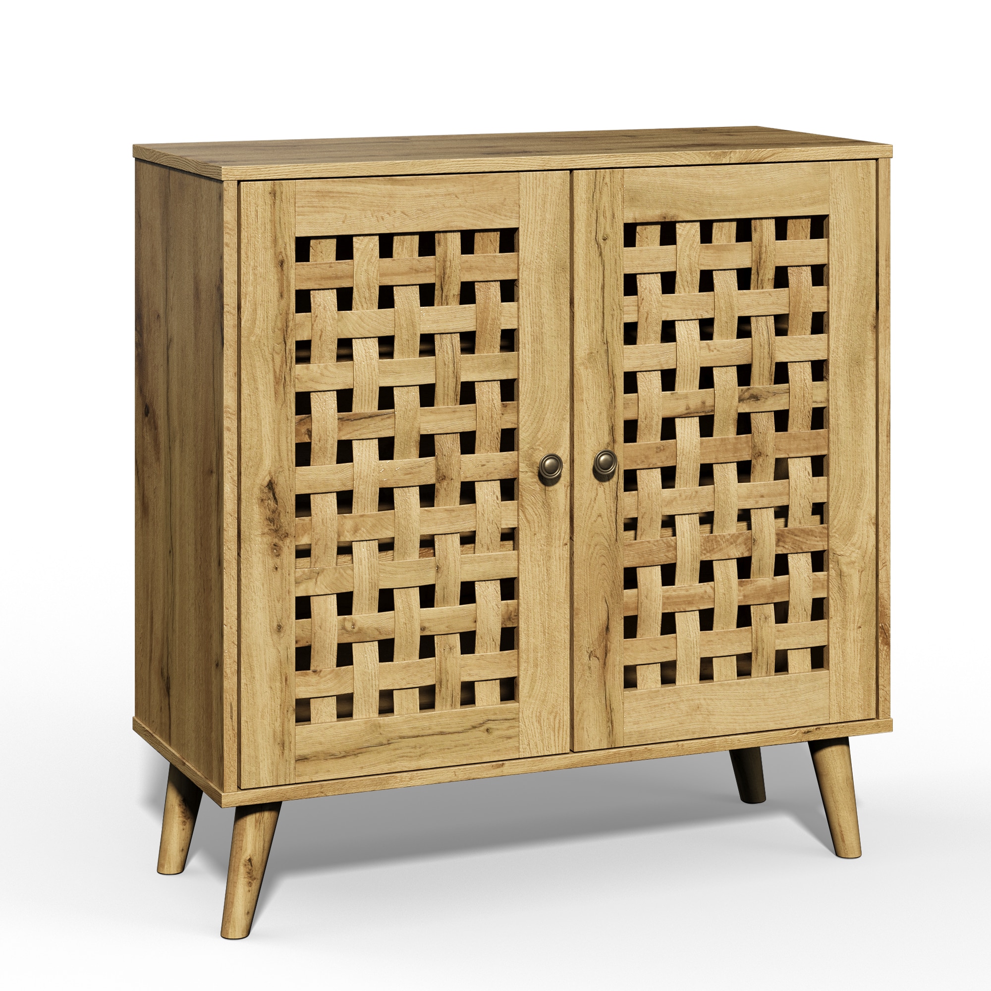 Vintage Buffet Sideboard With Wooden Doors And Adjustable Shelves_voghion.com